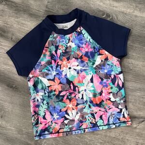 NWOT Athleta Girl Surfs Up Floral Mock neck Rashguard Swim Shirt Size XL / 14